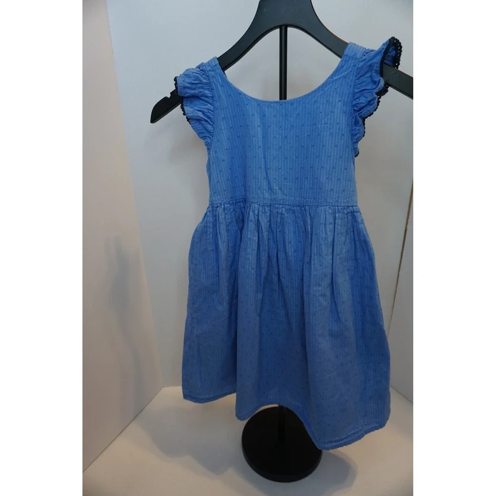 Sigrid Olsen Girls Blue Swiss Dot Ruffle Bow Back Party Dress Size 6 AG2.C1085